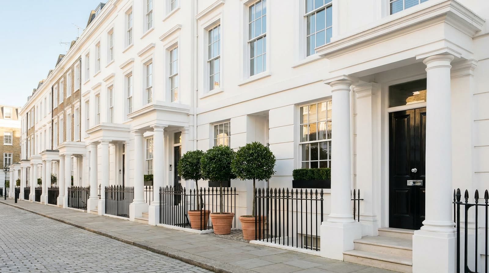 London terraced street — typical residential housing for architectural drawings in Lambeth