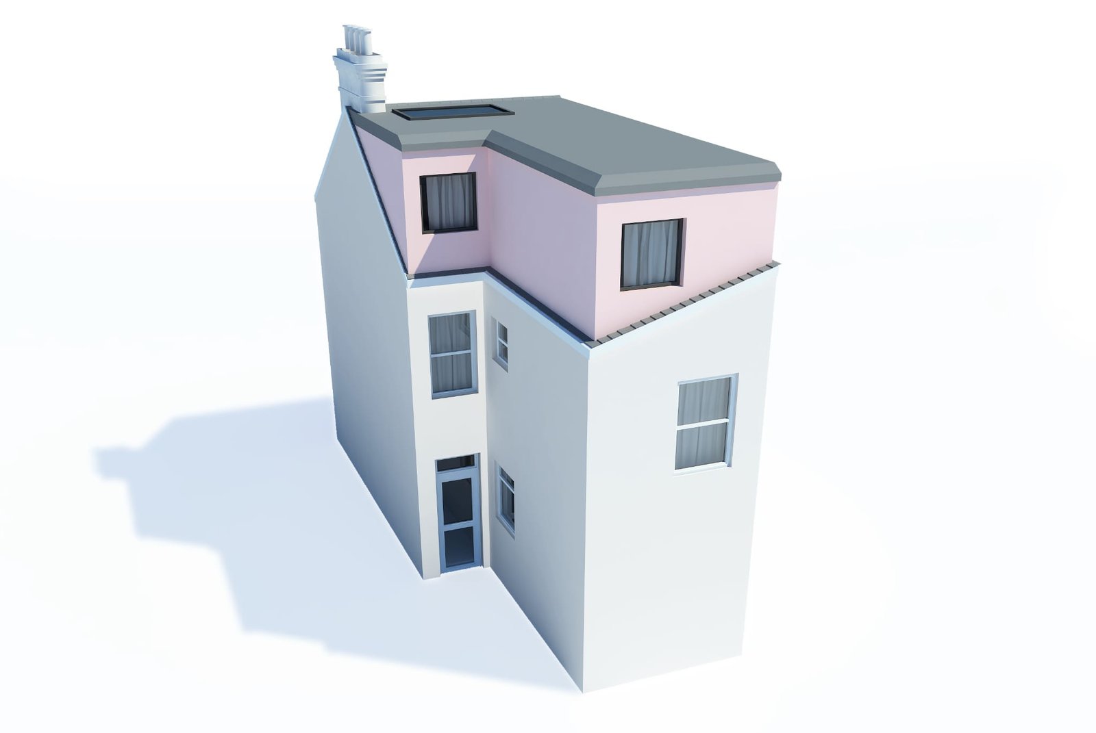 House extension drawings in London. — an L-shaped rear extension to a London terrace